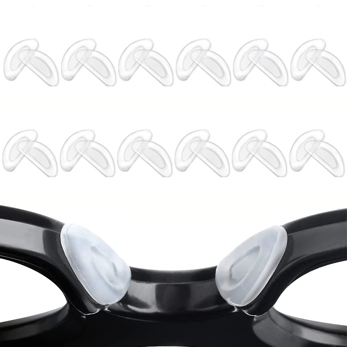 MAYCREATE 12 Pairs Adhesive Eyeglasses Nose Pads, D Shape Stick-on Anti-Slip White Silicone Eyeglasses Nose Pad Replacement, Self Adhesive Nose Pads Glasses Nose Pad MAYCREATE 12 Pairs Adhesive Eyeglasses Nose Pads, D Shape Stick-on Anti-Slip White Silicone Eyeglasses Nose Pad Replacement, Self Adhesive Nose Pads Glasses Nose Pad